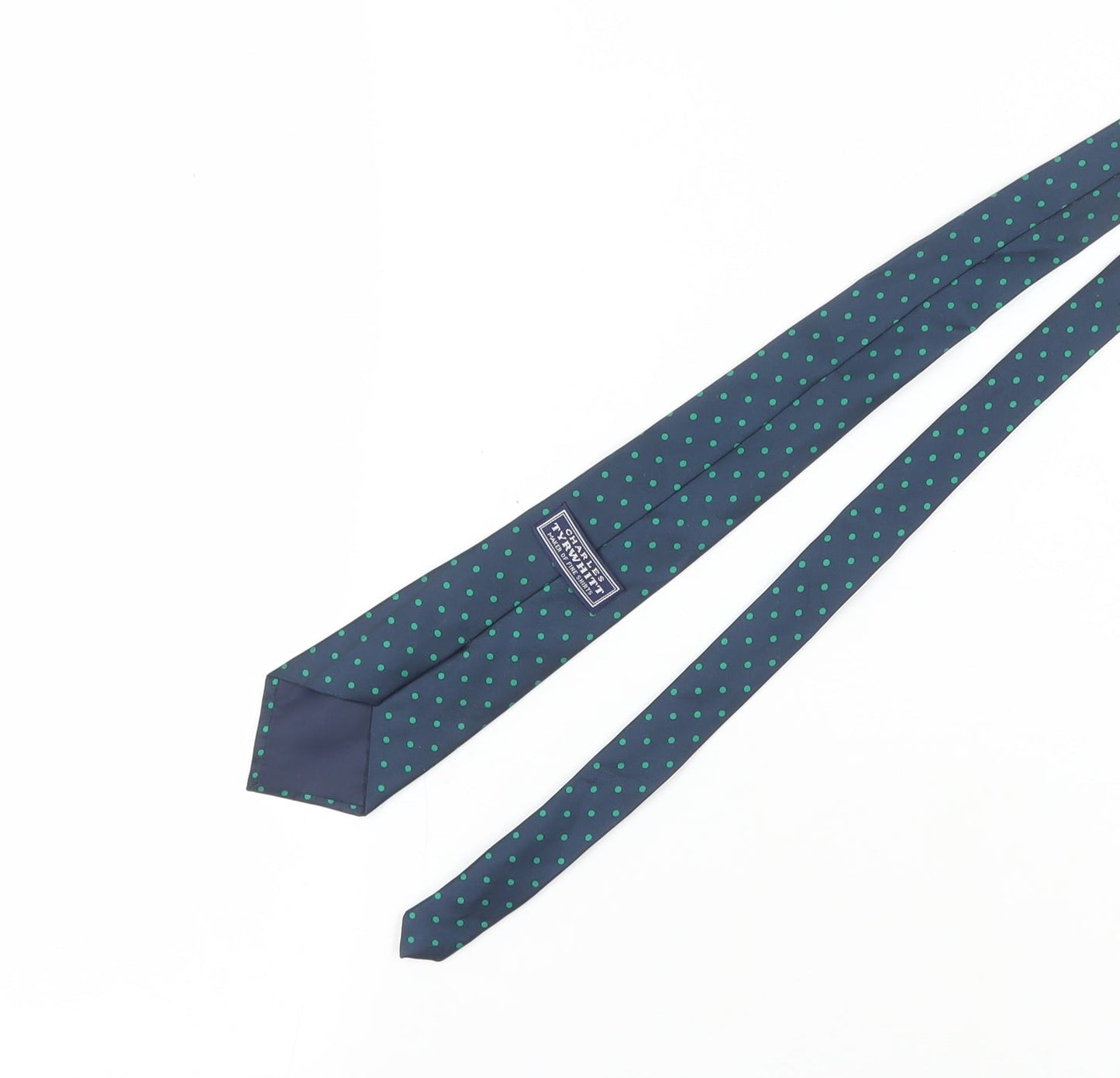 Mens Charles Tyrwhitt Blue Polka Dot 100% Silk  Tie