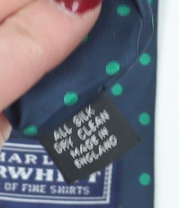 Mens Charles Tyrwhitt Blue Polka Dot 100% Silk  Tie