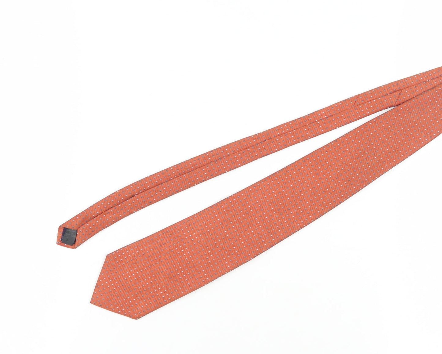 Marks and Spencer Orange Polka Dot Silk Tie for Men