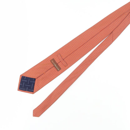 Marks and Spencer Orange Polka Dot Silk Tie for Men