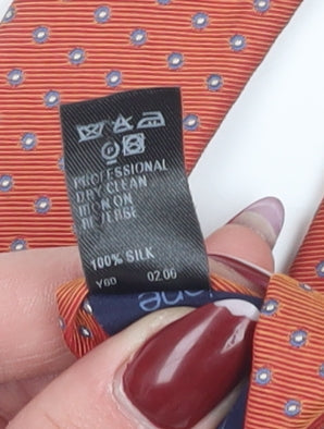 Marks and Spencer Orange Polka Dot Silk Tie for Men