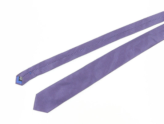 Hugo Boss Men's Purple Geometric Slim Silk Tie