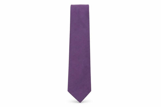 Front view of Thomas Nash Men's Purple Silk Pointed Tie