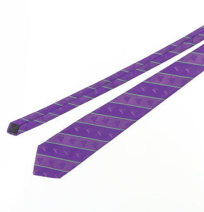 Mens Aquascutum Purple Striped 100% Polyester  Tie
