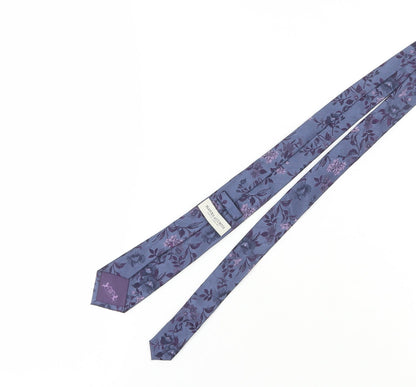 Hawes & Curtis Men's Blue Floral Silk Tie