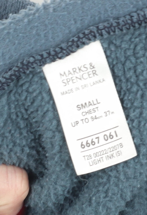 Mens UK Size S Marks and Spencer Blue Fleece