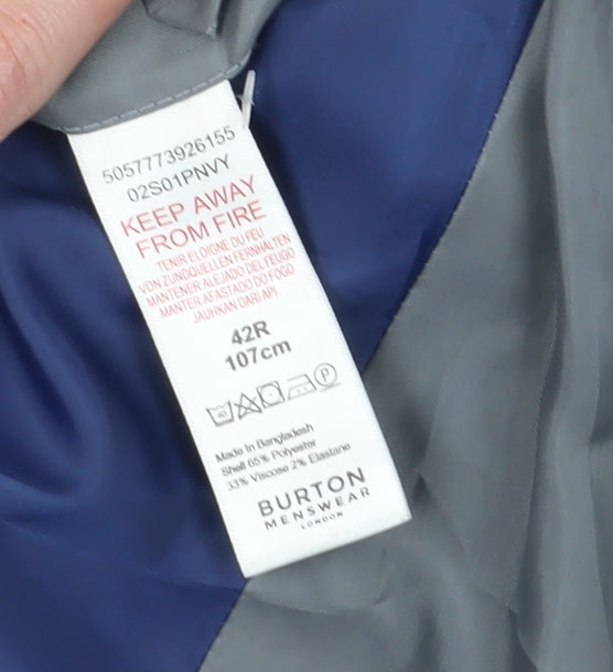 Mens UK Size 42 Burton Regular Blue Suit Jacket