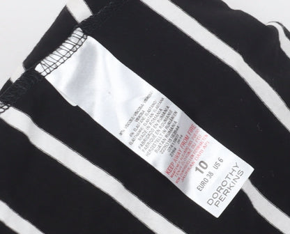 Dorothy Perkins Women's Black Striped Shift Dress, Size 10