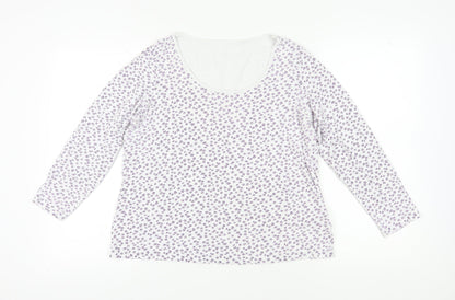Marks and Spencer Women's White Floral T-Shirt UK 16