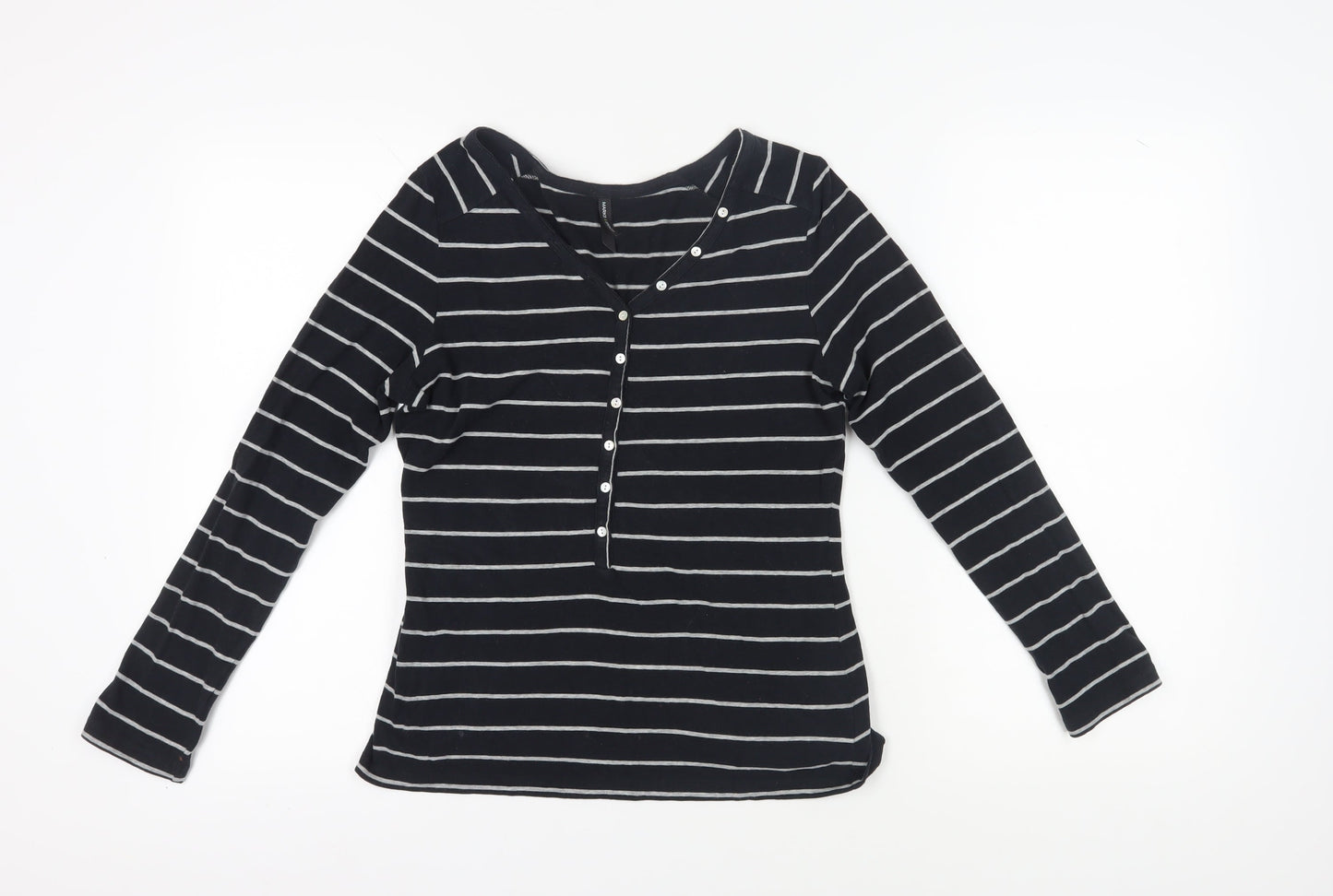 Womens UK Size 12 Marks and Spencer Black Basic Button-Up
