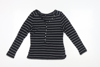 Womens UK Size 12 Marks and Spencer Black Basic Button-Up
