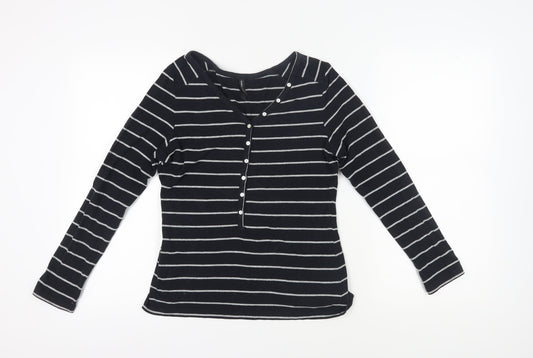Womens UK Size 12 Marks and Spencer Black Basic Button-Up