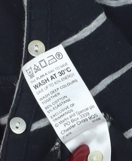 Womens UK Size 12 Marks and Spencer Black Basic Button-Up