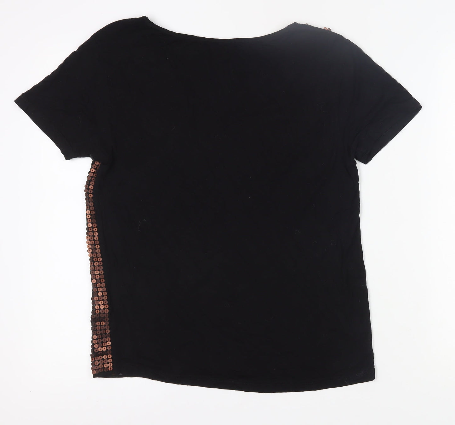 Womens UK Size 10 Monsoon Black Basic T-Shirt
