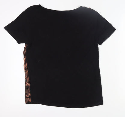 Womens UK Size 10 Monsoon Black Basic T-Shirt