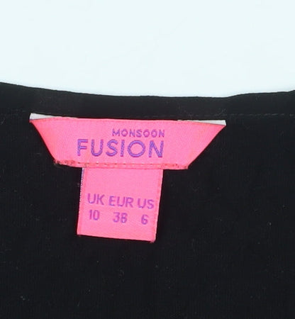 Womens UK Size 10 Monsoon Black Basic T-Shirt