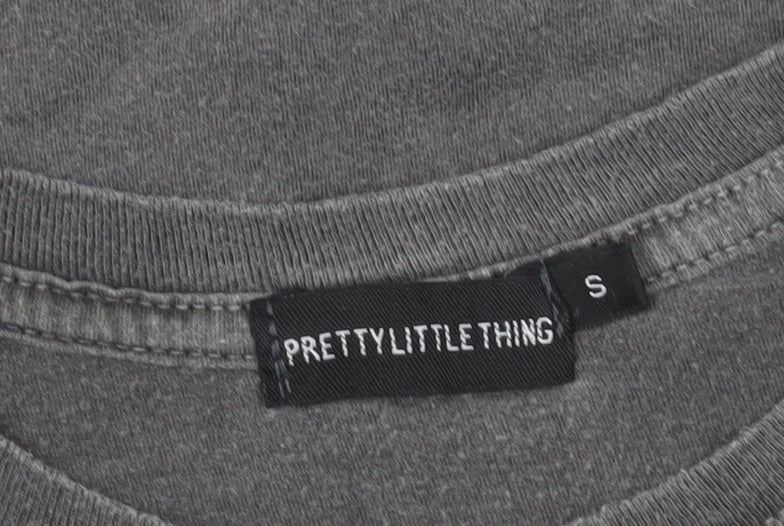 Womens UK Size S PRETTYLITTLETHING Grey Basic T-Shirt