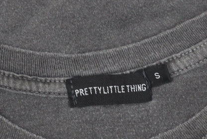 Womens UK Size S PRETTYLITTLETHING Grey Basic T-Shirt