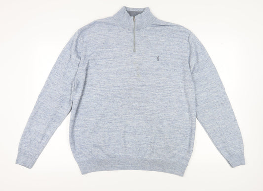 Next Men's XL Blue 1/2 Zip Pullover Jumper