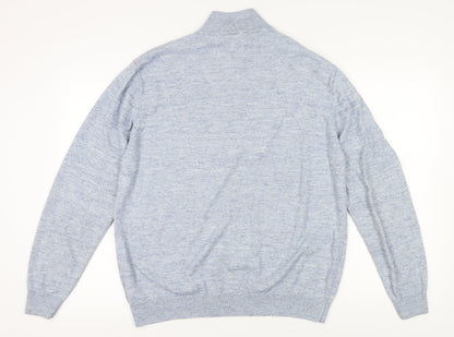 Next Men's XL Blue 1/2 Zip Pullover Jumper