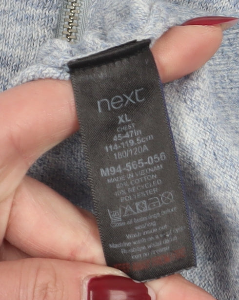 Next Men's XL Blue 1/2 Zip Pullover Jumper