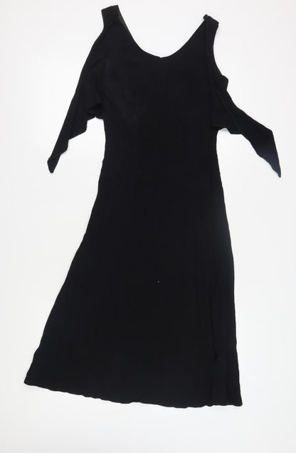 BHS Petite Black Shift Dress, Women, Size 12, Long, Viscose