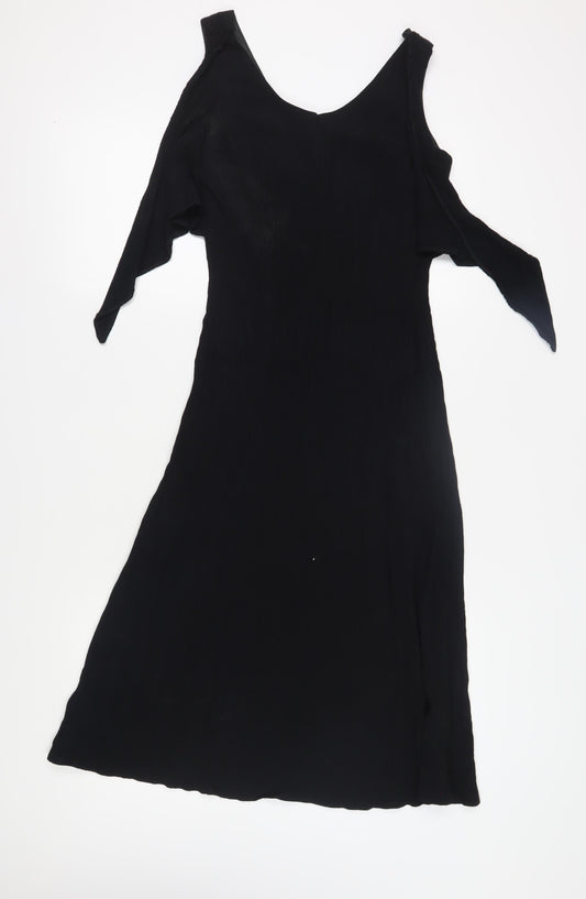BHS Petite Black Shift Dress, Women, Size 12, Long, Viscose