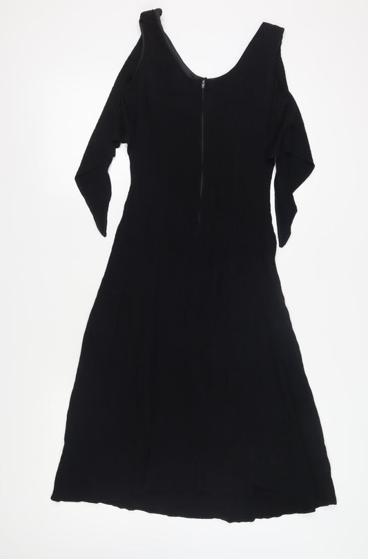 BHS Petite Black Shift Dress, Women, Size 12, Long, Viscose