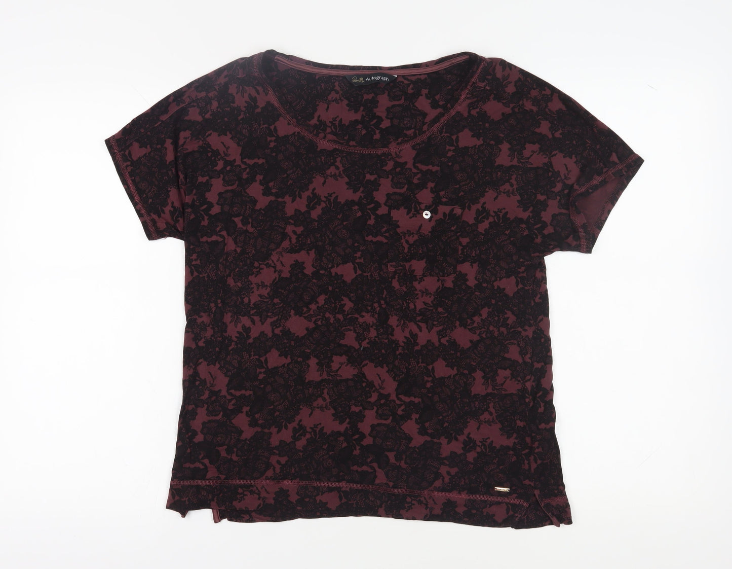 Womens UK Size 12 Marks and Spencer Multicoloured Basic T-Shirt