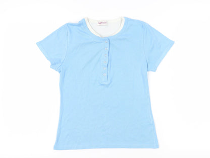 Womens UK Size S Bonmarché Blue Basic T-Shirt