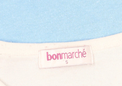 Womens UK Size S Bonmarché Blue Basic T-Shirt