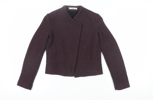 Mango Women's Brown Bouclé Blazer XS Short Lined