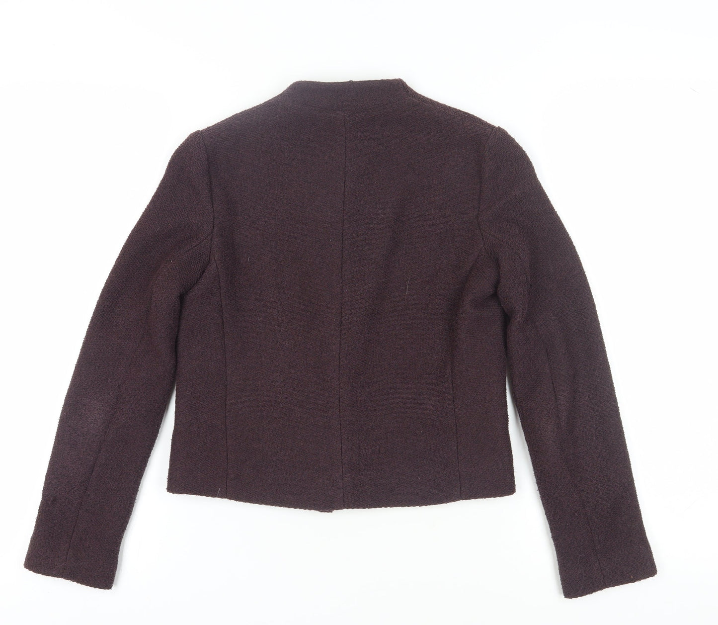 Mango Women's Brown Bouclé Blazer XS Short Lined