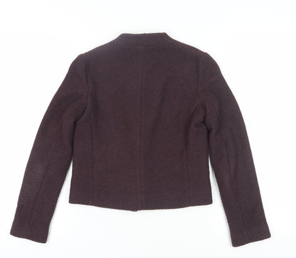 Mango Women's Brown Bouclé Blazer XS Short Lined