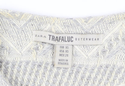 Zara Women’s Grey Geometric Woven Blazer XS