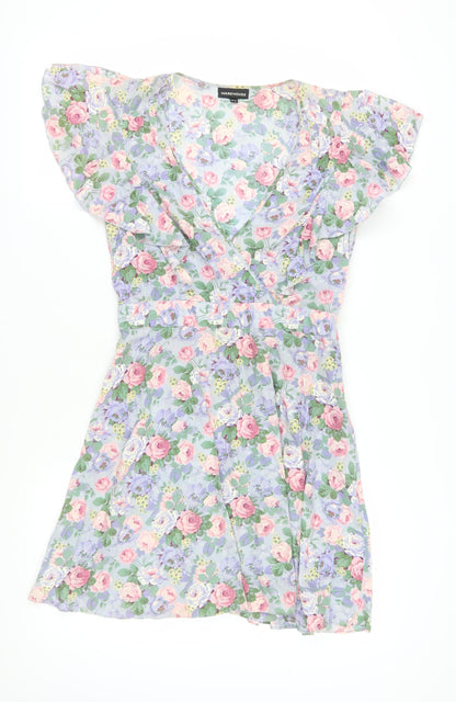 Warehouse Women's Floral Short Wrap Dress Size 12