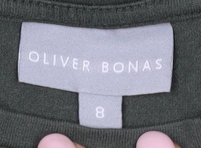 Womens UK Size 8 Oliver Bonas Green Tunic T-Shirt