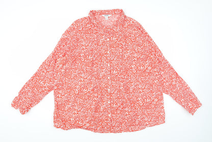 Womens UK Size 2XL Old Navy Red Tunic Button-Up
