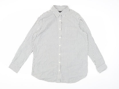 Banana Republic Men's Grey Striped Shirt M