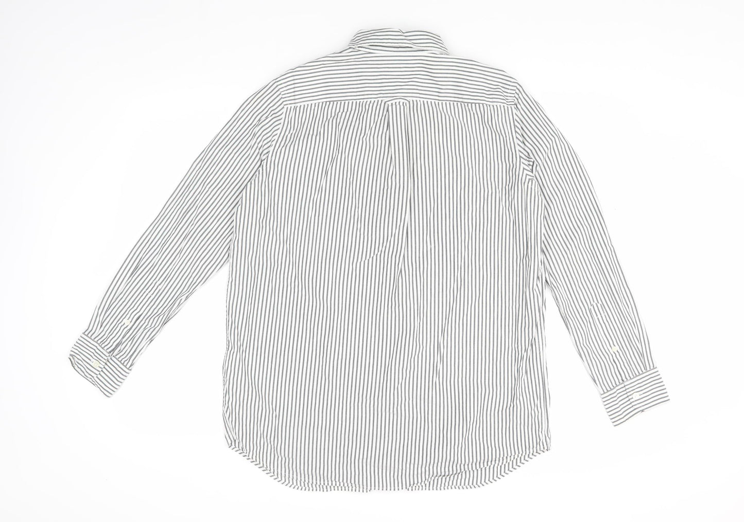 Banana Republic Men's Grey Striped Shirt M