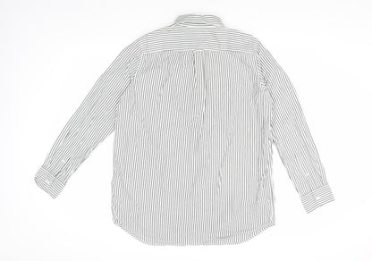 Banana Republic Men's Grey Striped Shirt M