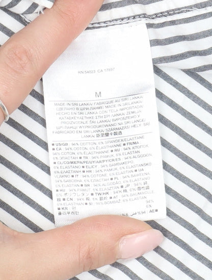 Banana Republic Men's Grey Striped Shirt M