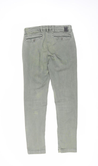 Mens UK Size 30 Replay Regular Fit Straight Green Jeans