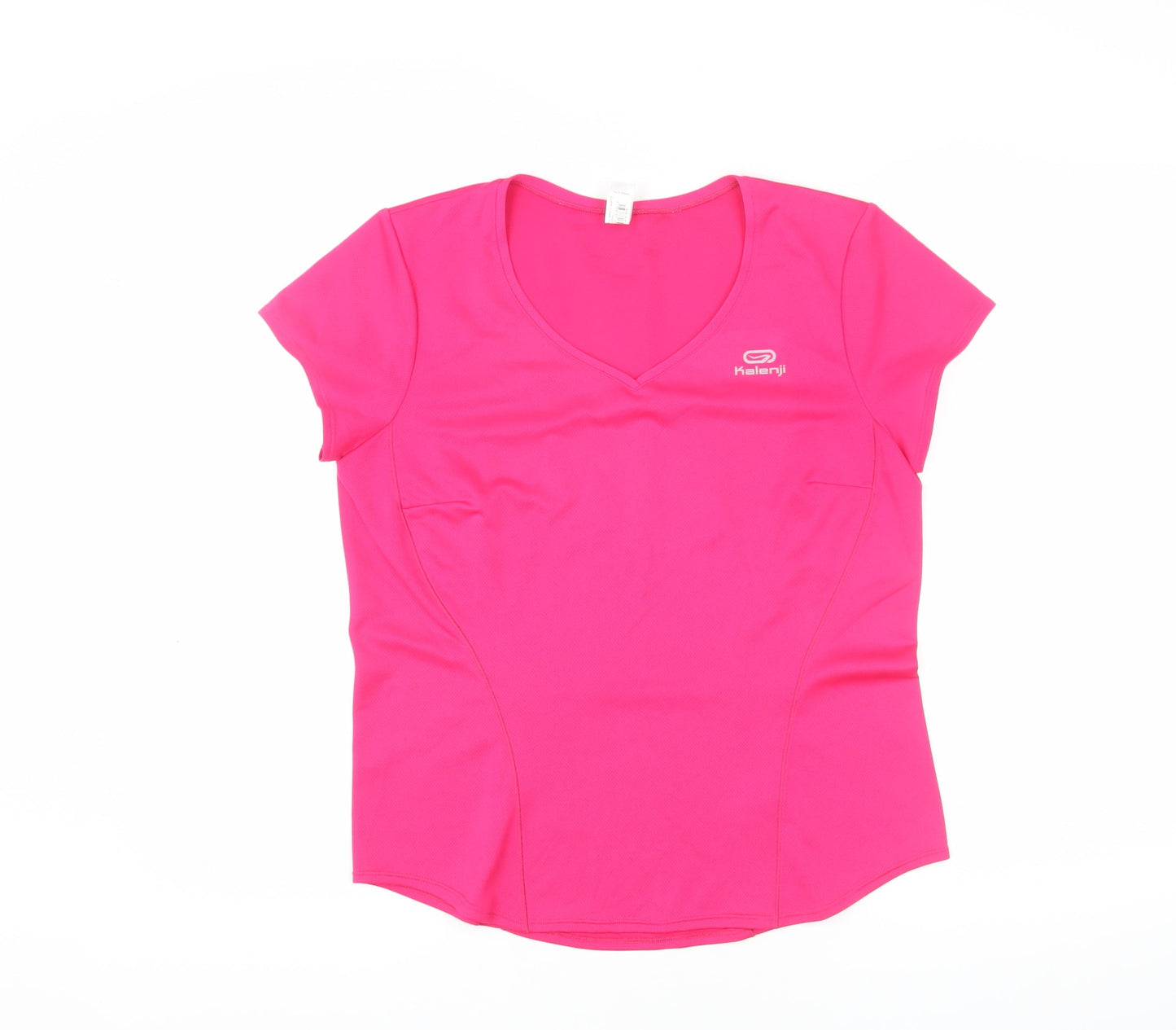 Kalenji Womens Pink V-Neck Short Sleeve Running Top