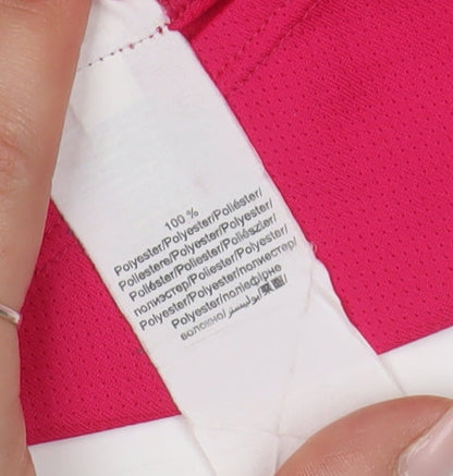Kalenji Womens Pink V-Neck Short Sleeve Running Top