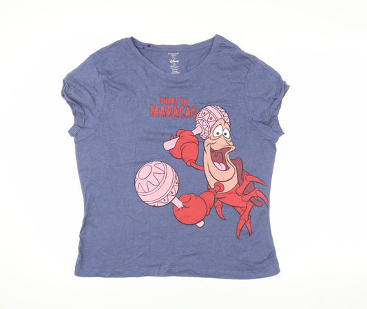 Primark Disney Women's Blue Graphic T-Shirt S