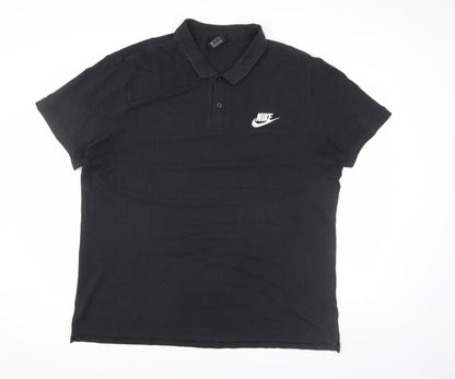 Nike Men's Black Polo, XXL, Short Sleeve Cotton
