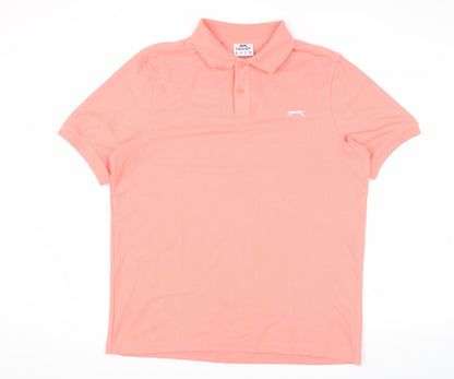 Slazenger Men's Pink Polo Shirt L