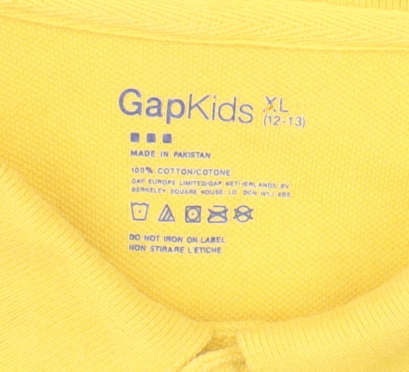 GapKids Boys Yellow Polo Shirt XL, Casual Summer Basic