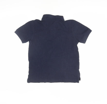 Gap Boys Blue Polo Shirt 4-5 Years Skull Logo Casual